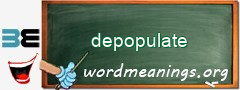 WordMeaning blackboard for depopulate